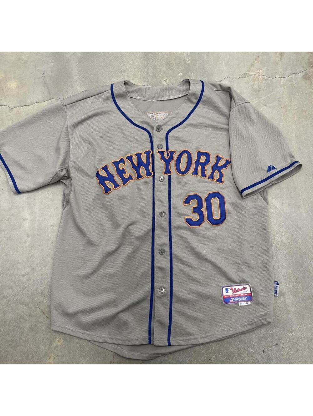 NY Mets Michael Conforto #30 Majestic Authentic Gray Jersey Size 48 Sewn